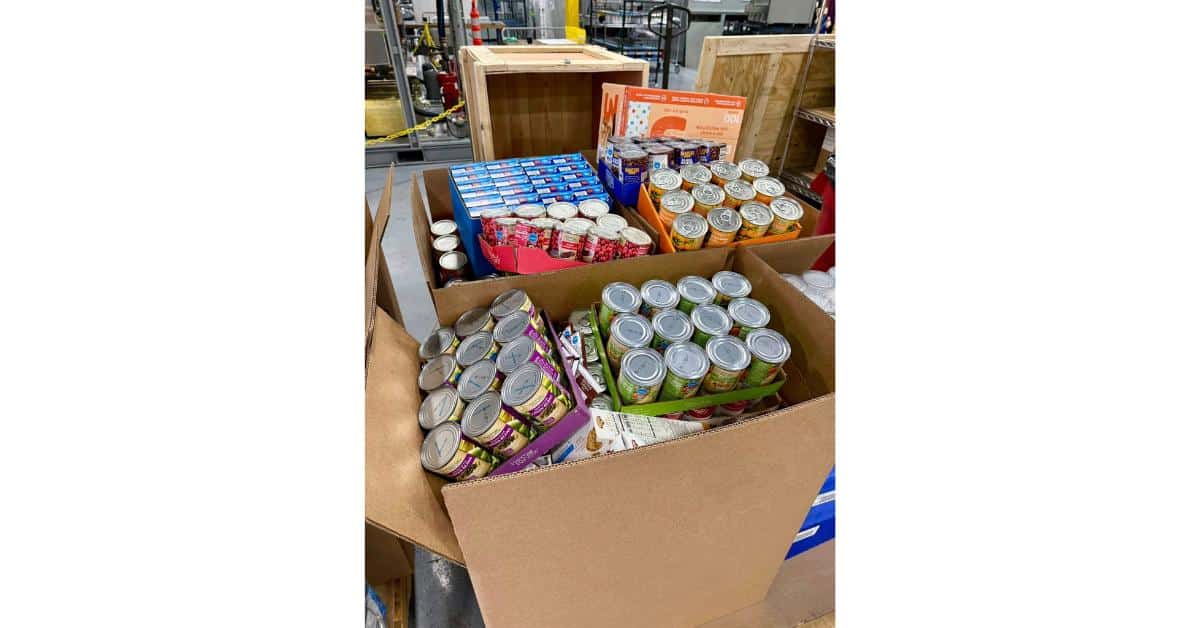 Pallet of canned goods
