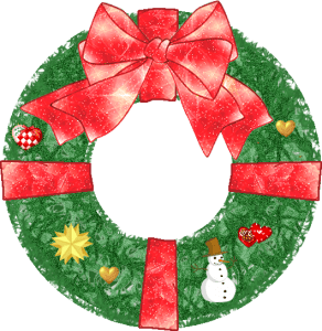 Image of Christmas wreath drawing.